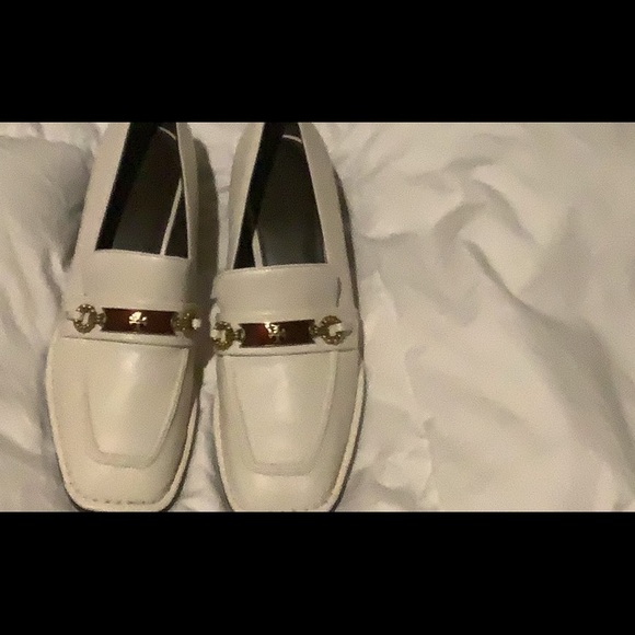 Tory Burch Ivory Leather Perrine Heeled Loafer Size 9 1/2 - Picture 6 of 9